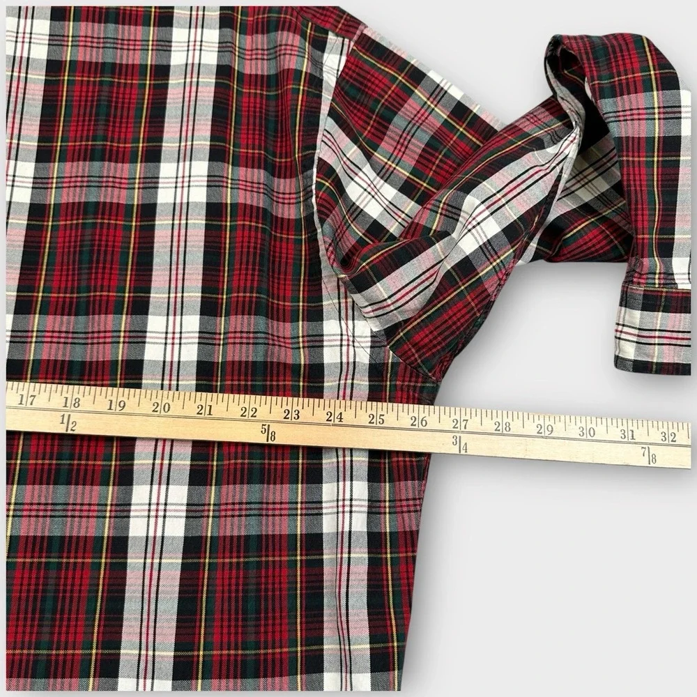 VTG Polo Ralph Lauren Shirt XXL Tartan Plaid Long Sleeve Blaire Oxford‎ Pocket